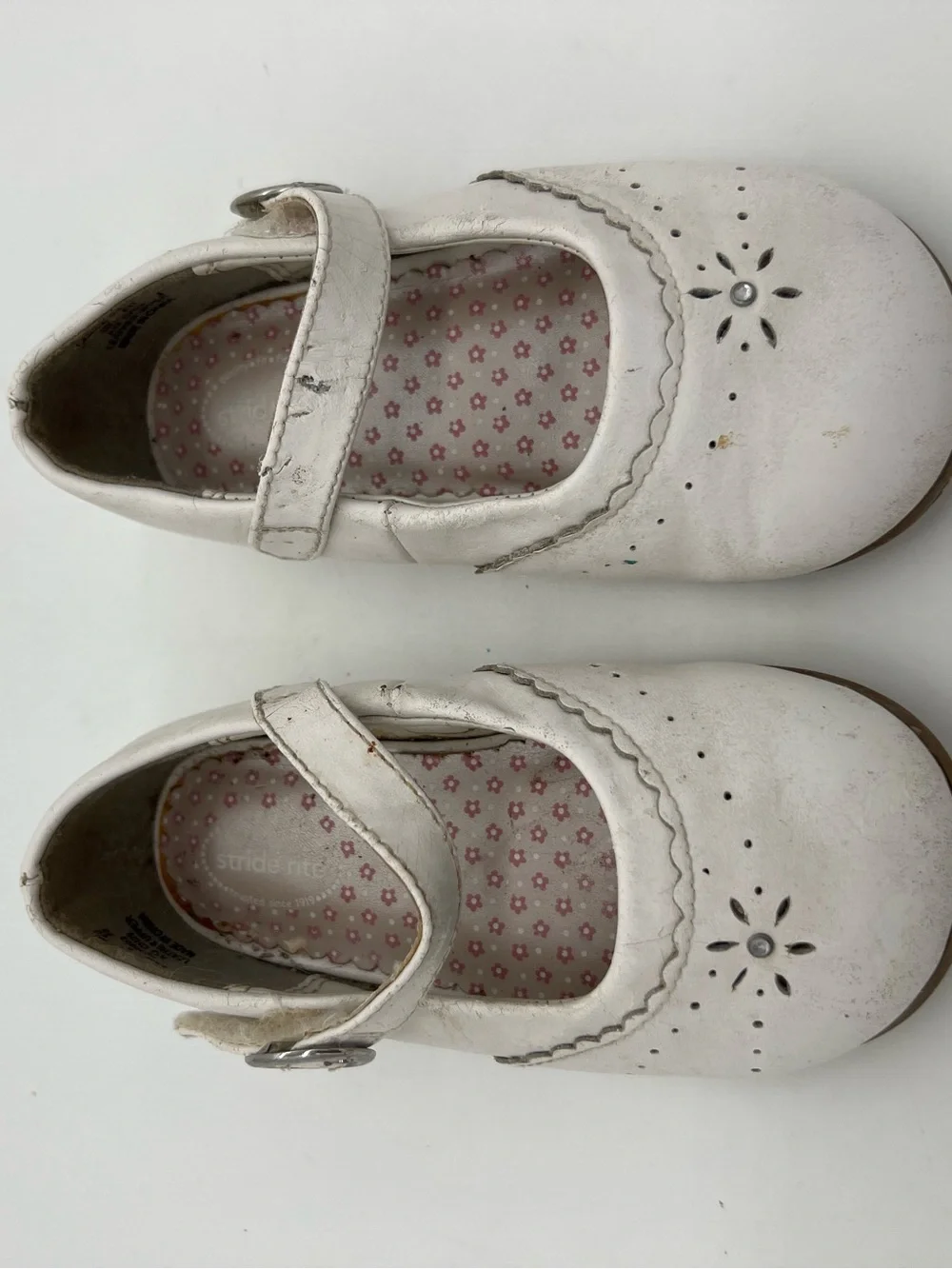 Stride Rite Baby Girls Toddler White Mary Jane Dress Sandals 6.5W